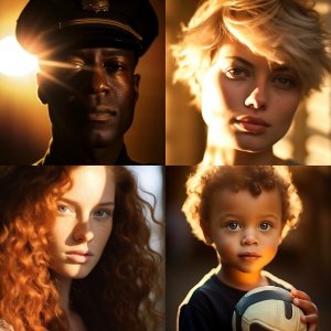 Sunny Backlit Portrait Midjourney Prompt