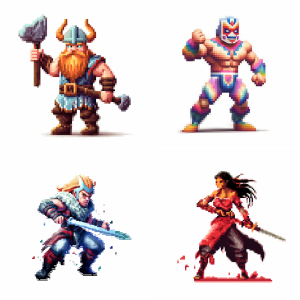 8 bit Video game characters